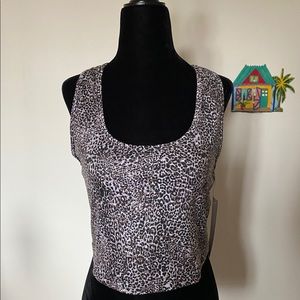 Evolution & Creation Animal Print Workout Top NWT